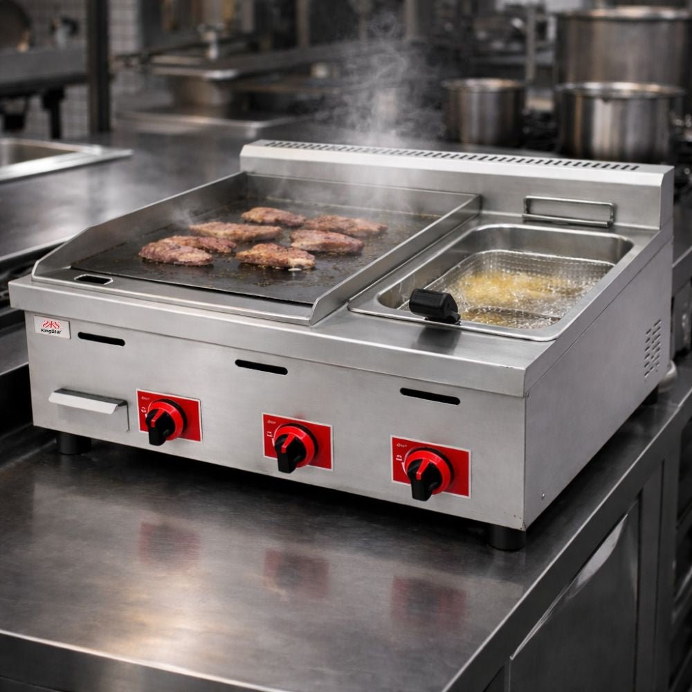 EQUIPO MIXTO KINGSTAR EMPFKG | Plancha y Freidora | Gas | Restaurante Comida Rápida Cocinas Fondas Restaurantes Cenadurias Comedores Industriales Preparación de Alimentos Cocción 