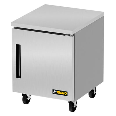 MESA REFRIGERADA RHINO MERBAJ-27 | Mesa Refrigerada Bajo Barra | 6.9 Pies Cúbicos | Acero Inoxidable | Restaurante Bar Hotel Bar Restaurante Cafeteria Guarniciones Comedores Industriales Cocinas Industriales Panaderia Carniceria Preparación Sushi Postres Ensaladas Baguettes