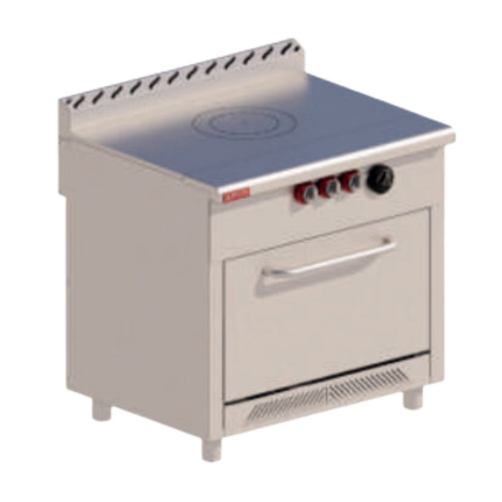 ESTUFA DELTA 3-PF-H TOP | Estufa con Plancha Francesa | Horno | Gas | Quemador Triple Concéntrico | Acero Inoxidable | Cocina Industrial Restaurante Cocinas Fondas Restaurantes Cenadurias Comedores Industriales Preparación de Alimentos Cocción 