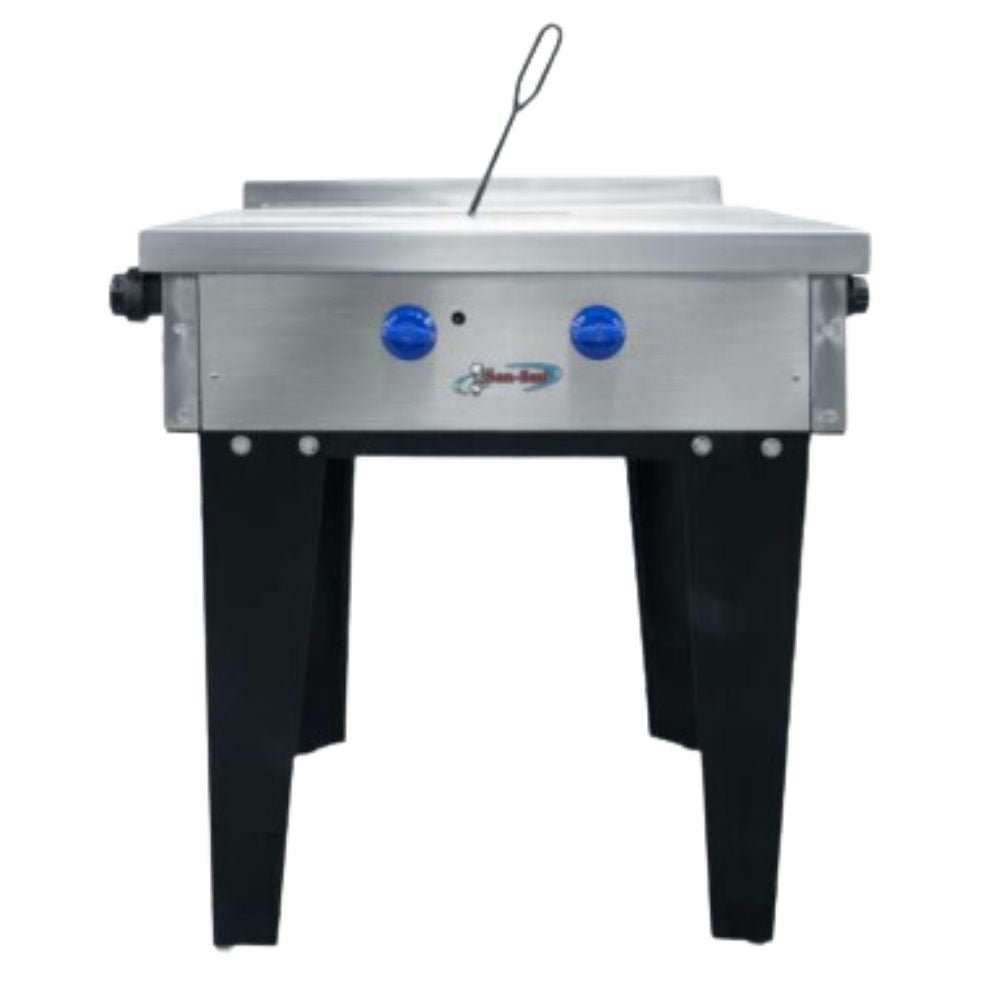 ESTUFA SAN SON ZS-703 | Estufa | 2 Quemadores | Plancha Charola AntiDerrames | Gas | Fierro Fundido Acero Inoxidable | Bistro Restaurante  BarGourmet Quemador circular Termico Conservador de Calor Restaurante Hotel Coccion Patas Base Derrames Coccion Temperatura Resistente Ollas