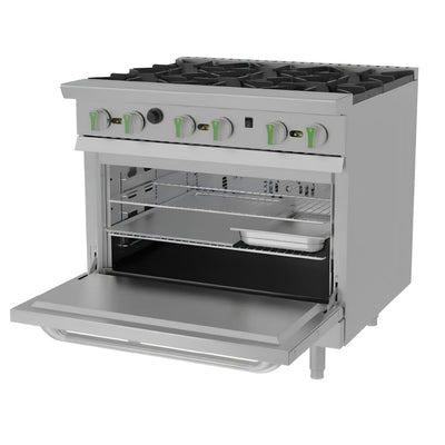 ESTUFA ASBER AER 6 36 C EM | Gas | 6 Quemadores | Acero Inoxidable | Restaurante Cafetería Cocina Industrial