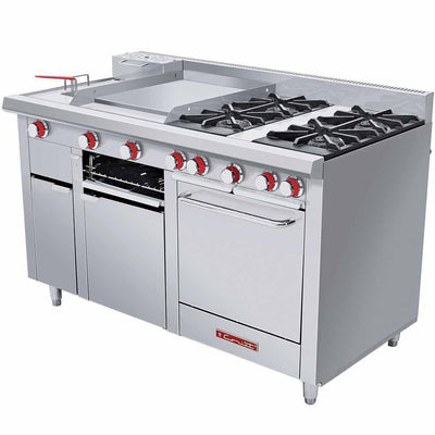 ESTUFA CORIAT MULTICHEF MASTER DE PISO | Estufa | 4 Quemadores | Plancha | Freidor | Horno | Gas | Hotel Restaurante Comedor Hotel Industrial Cocinas Fondas Restaurantes Cenadurías Comedores Industriales Preparación de Alimentos Cocción.