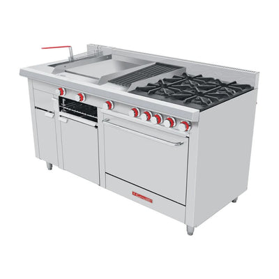 ESTUFA CORIAT MÚLTIPLE MASTER DE PISO | Estufa | 4 Quemadores | Asador | Freidora | Plancha | Horno | Gas | Hotel Restaurante Comedor Industrial Cocinas Fondas Restaurantes Cenadurías Comedores Industriales Preparación de Alimentos Cocción