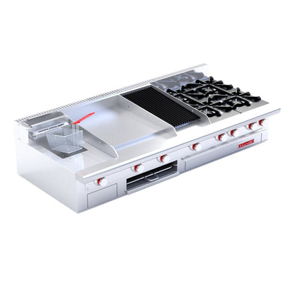 ESTUFA CORIAT MÚLTIPLE MASTER DE MESA | Estufa | 4 Quemadores | Freidora 3 lt | Asador | Plancha |Gratinador | Gas | Hotel Restaurante Comisariato | Estufa Maestra Multifuncional Parrilla Plancha Horno Freidor Gratinador a Gas Acero Inoxidable Restaurante Cocina Industrial Fonda Cenaduría Comedor Industrial