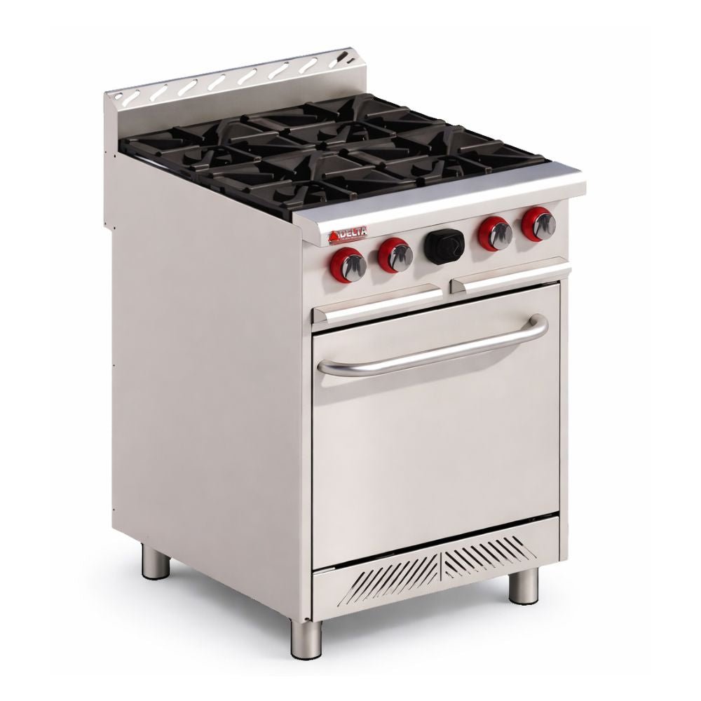 ESTUFA DELTA H4-C | Estufa | 4 Quemadores (24”) | Restaurantes Cocinas industriales Hoteles | Estufa Maestra Multifuncional Parrilla Plancha Horno Freidor Gratinador a Gas Acero Inoxidable Restaurante Cocina Industrial Fonda Cenaduría Comedor Industrial