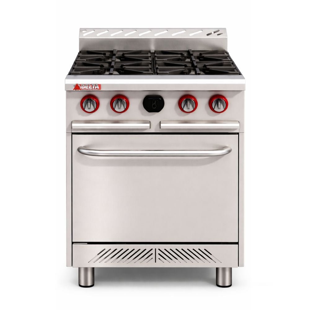 ESTUFA DELTA H4-C | Estufa | 4 Quemadores (24”) | Restaurantes Cocinas industriales Hoteles | Estufa Maestra Multifuncional Parrilla Plancha Horno Freidor Gratinador a Gas Acero Inoxidable Restaurante Cocina Industrial Fonda Cenaduría Comedor Industrial