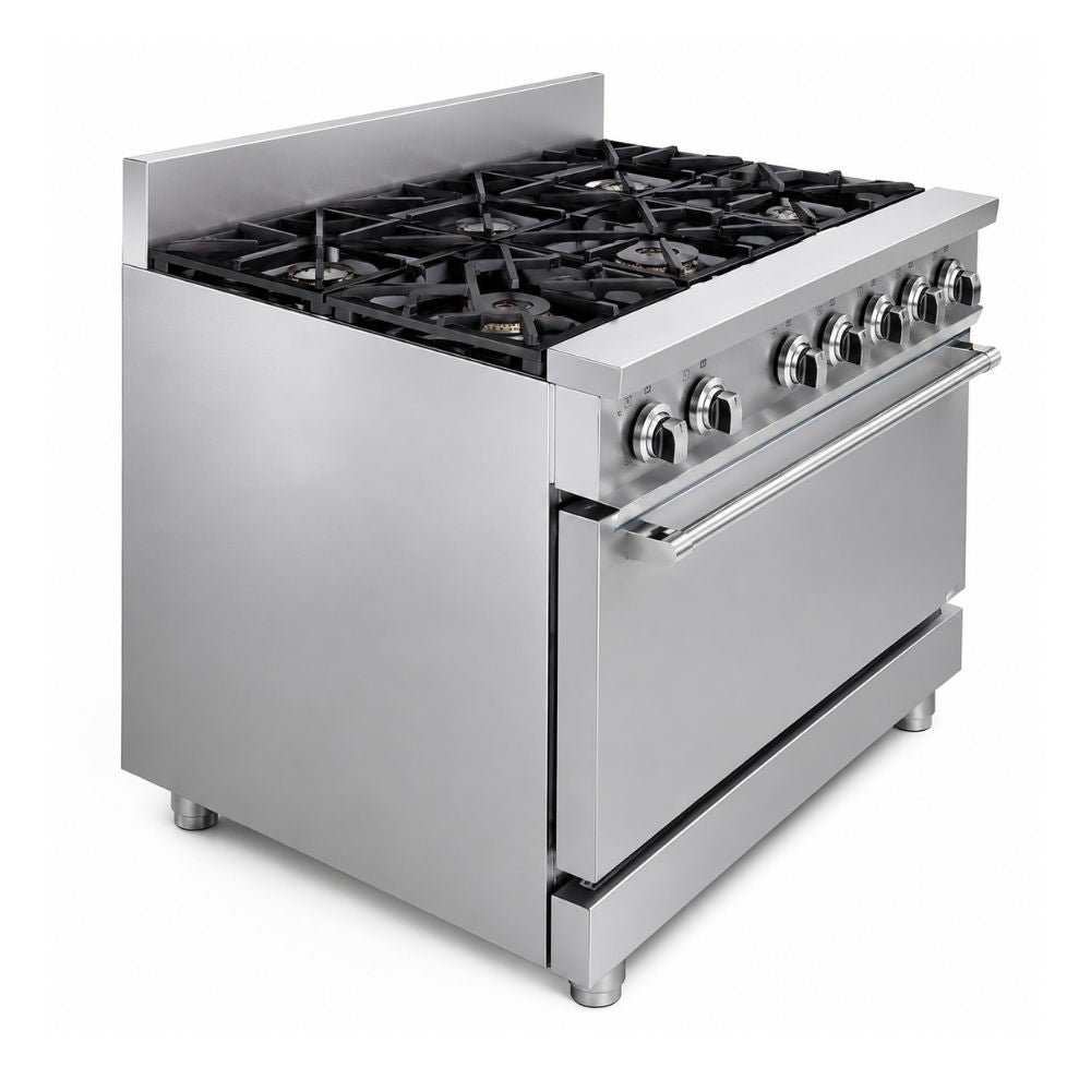 DRAGO CG-61 | Estufa | 6 Quemadores | Horno | Gas | Acero Inoxidable | Restaurante Hotel Comedor Industrial | Estufa Maestra Multifuncional Parrilla Plancha Horno Freidor Gratinador a Gas Acero Inoxidable Restaurante Cocina Industrial Fonda Cenaduría Comedor Industrial