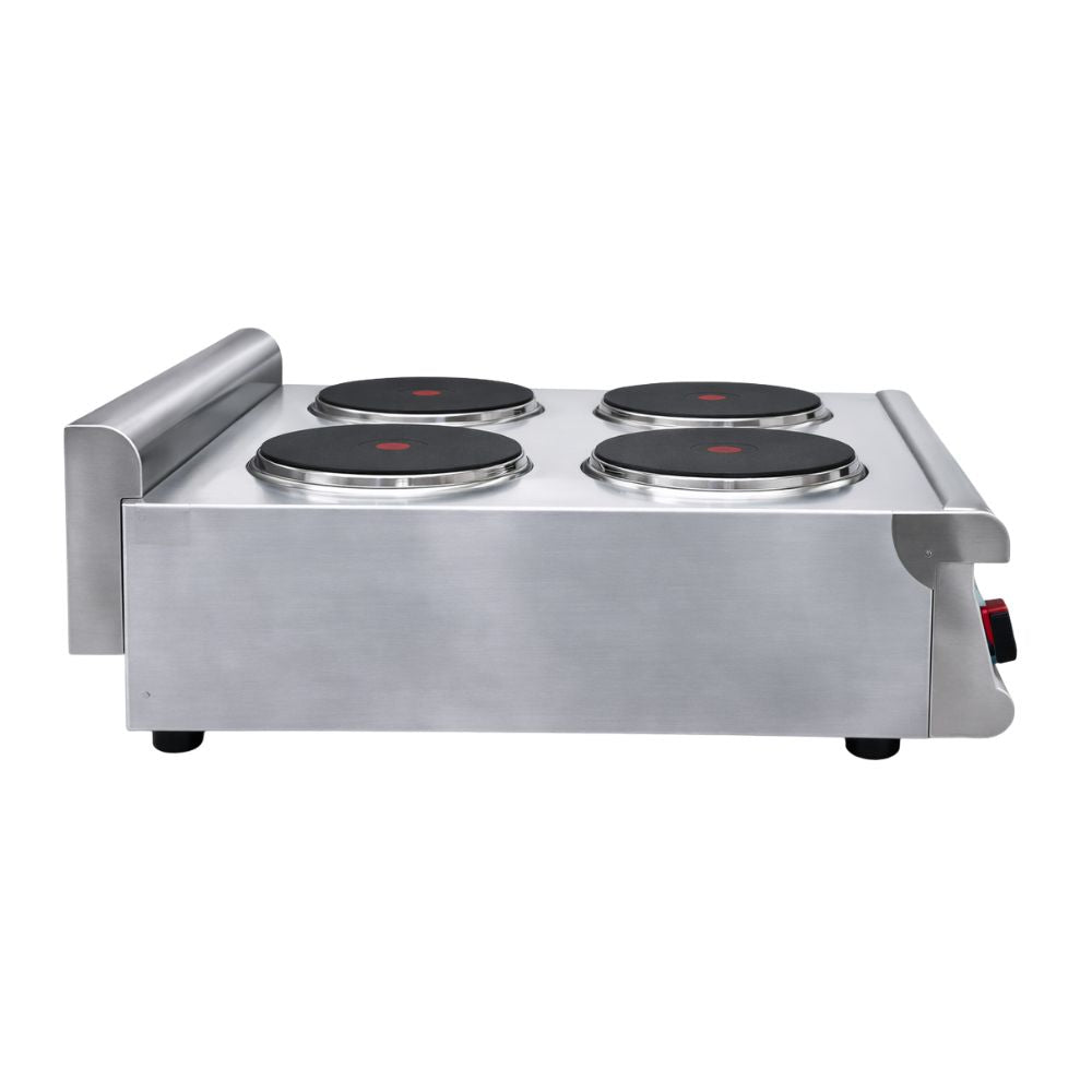 ESTUFA KINGSTAR ESK4E | Estufa / Parrilla de Sobremesa | Eléctrica | Parrilla con 4 Quemadores | Restaurante Negocio Cocina | Parrilla Industrial Estufa de Quemadores Abiertos Hornillas Cocción a Gas Acero Inoxidable Restaurante Cocina Industrial Taquería Fonda Cenaduría Comedor Industrial