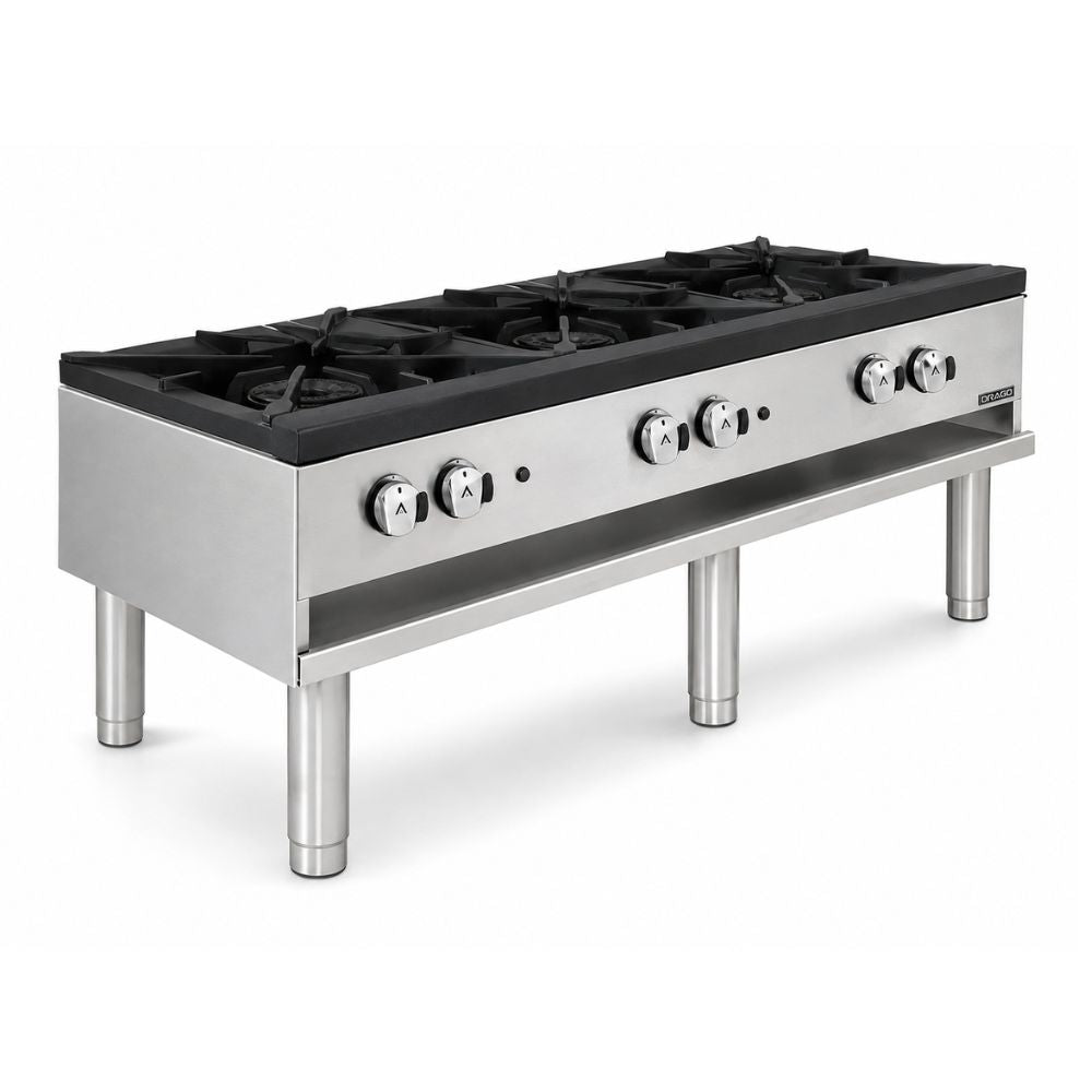 ESTUFÓN EUROQUIP 03-VSH | Estufón Horizontal | 3 Quemadores | Gas | Cocina Industrial Restaurante Hotel