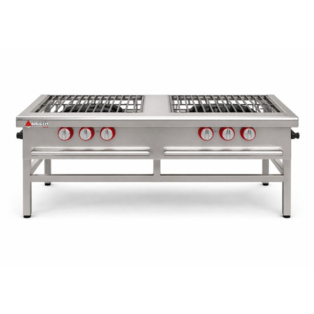 ESTUFÓN DELTA IE-2 | Estufón Doble | Frente 1.20 cm | 2 Quemadores Triples | Restaurantes Cocina Industrial Tipo Fogon Uso Industrial Cocina Cafeteria Restaurante Bistro