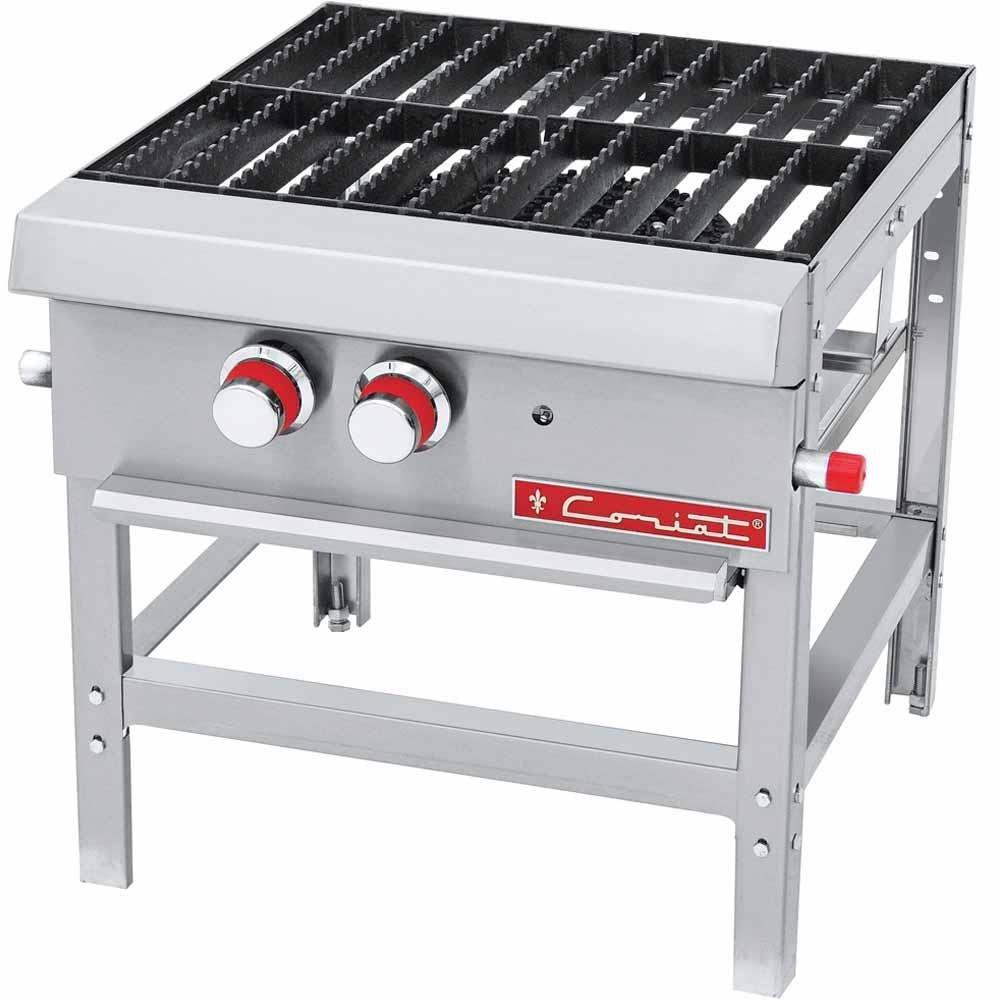ESTUFÓN CORIAT SP-1T | Gas | 2 Parrillas | 1 Quemador | Acero Inoxidable | Restaurante Cocina industrial Bistró | Estufón Fogón Industrial Quemador de Alta Presión Hornilla para Cazo Olla Comal a Gas Acero Inoxidable Restaurante Cocina Industrial Fonda Cenaduría Taquería