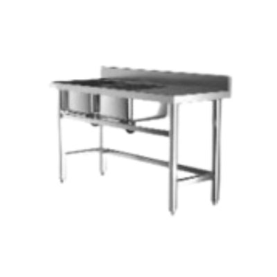 FREGADERO KEITER KREPPSLAND SS-160D | Fregadero Doble | con Mesa de Escurrimiento | Acero Inoxidable | Cocina Industrial Restaurante Hotel Bar Restaurante Cafeteria Guarniciones Comedores Industriales Cocinas Industriales Panaderia Carniceria Preparación Sushi Postres Ensaladas Baguettes