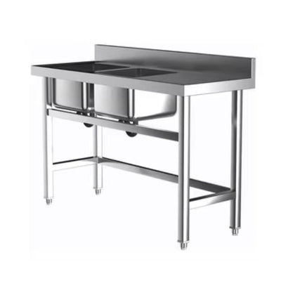 FREGADERO KEITER KREPPSLAND SS-160D | Fregadero Doble | con Mesa de Escurrimiento | Acero Inoxidable | Cocina Industrial Restaurante Hotel Bar Restaurante Cafeteria Guarniciones Comedores Industriales Cocinas Industriales Panaderia Carniceria Preparación Sushi Postres Ensaladas Baguettes