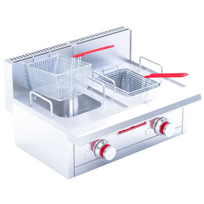 FREIDORA CORIAT FC-10-D PETIT | Freidora | 2 Tinas | 2 Canastillas | 6 Litros | Gas | Local Comercial Restaurante Freidora Canastillas Acero Inoxidable Eco Trend Papas Gajo Francesa Freir Bouneles Hotel Restaurante Comida Rapida Alimento Frtituras Pollo Comedor Industrial Uso Rudo Negocio Local Aceite Quemadores Zona Fria Termostato Salchipulpos Aros Cebolla Tinas Independientes