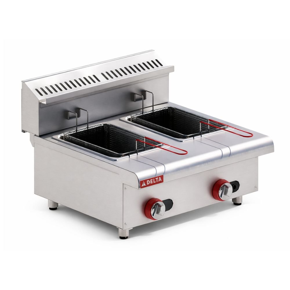 FREIDOR DELTA FM-4-D | Freidor | 2 Tinas | 8 Litros | Gas | Snacks Alitas Papas Bares Food Trucks Heladerías Buffets Pastelerías Panaderías Ferias de Comida Cocinas de Hoteles Caterings Estadios Parques de Atracciones
