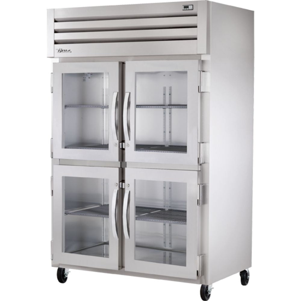 GABINETE CALIENTE TRUE STG2H-4HG | Gabinete con Calefacción Vertical | 4 Medias Puertas Cristal | Acero Inoxidable Aluminio | Restaurante Cocina Panaderia Pasteleria Restaurante Cocina Industrial Banquetes Pan Masa Hoteles Cafeterías Estadios Arenas Empresas de Servicio Alimentación