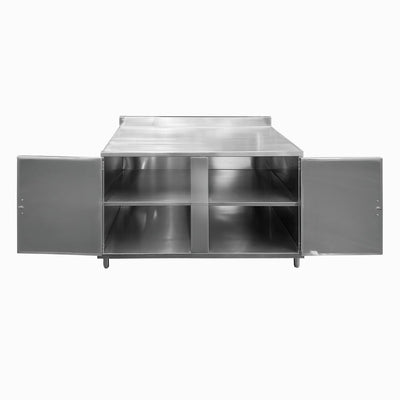 GABINETE KITCHENMAX STORE GB009 | Gabinete Básico con Puertas | Frente 130 cm | Acero Inoxidable | Cocina Industrial Restaurante