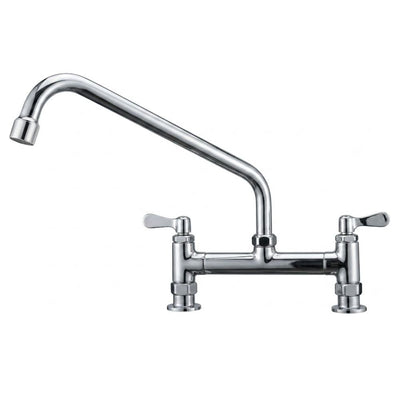 GRIFERÍA ECONOFAUCET EF26131 | Llave Mezcladora a Cubierta | Cuello 12" (305mm) | Acero Inoxidable | Restaurante Cocina Industrial