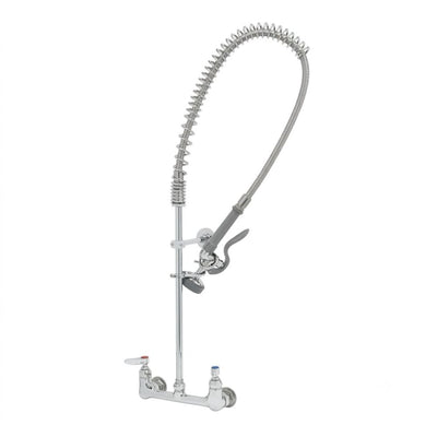 GRIFERÍA T&S BRASS B0133B | Llave de Prelavado a Pared | Mezcladora 8" | Latón | Restaurante Cocina Industrial