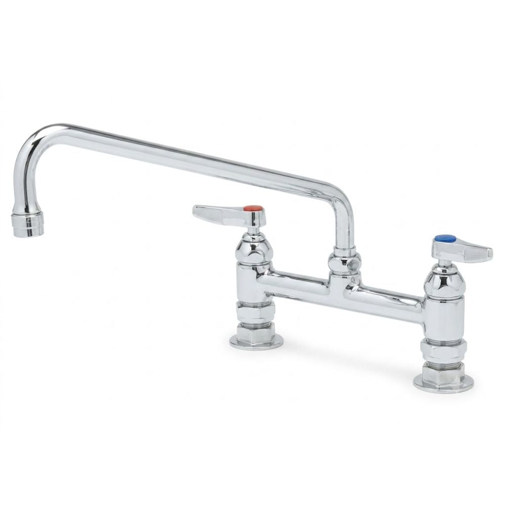 GRIFERÍA T&S BRASS B0221M | Llave Mezcladora a Cubierta | Cuello 12" | Latón | Restaurante Cocina Industrial
