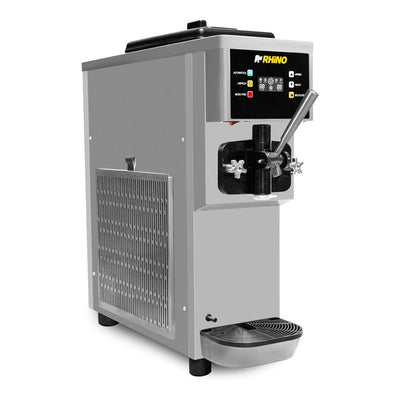 MÁQUINA DE HELADO RHINO HELA-10 | Máquina de Helado Suave para Mostrador | Producción 10 L/h | Depósito 6 L | Gabinete de Acero Inoxidable | Cafetería Heladería Eventos