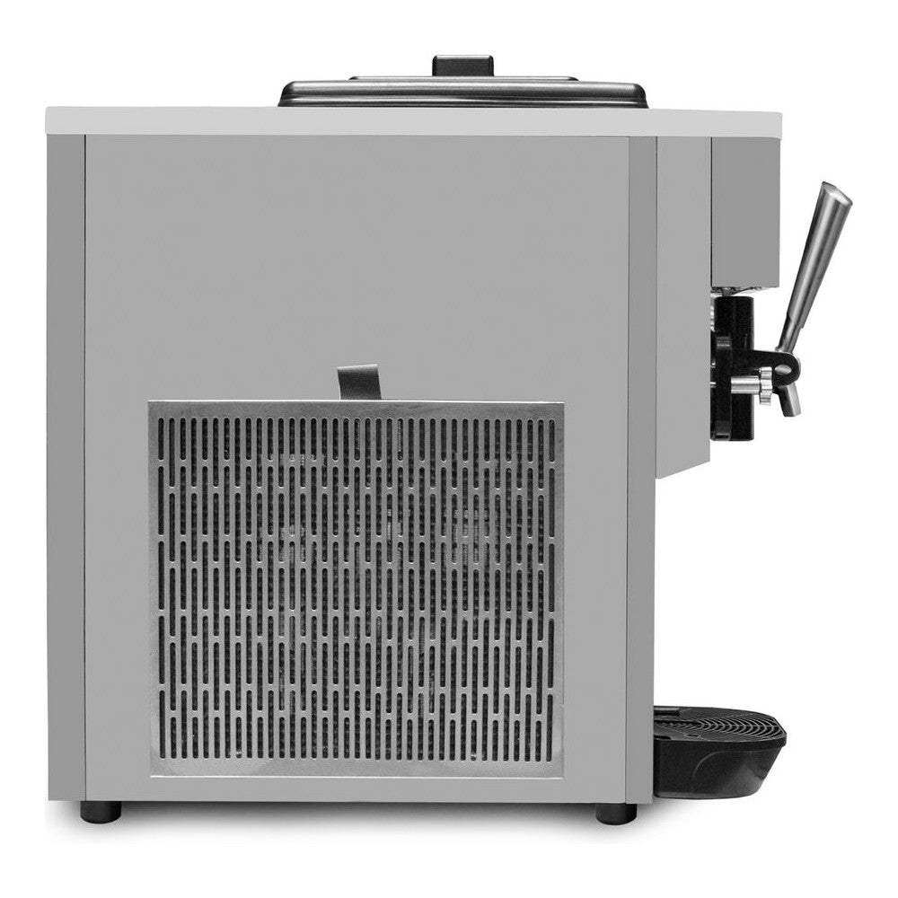 MÁQUINA DE HELADO RHINO HELA-10 | Máquina de Helado Suave para Mostrador | Producción 10 L/h | Depósito 6 L | Gabinete de Acero Inoxidable | Cafetería Heladería Eventos