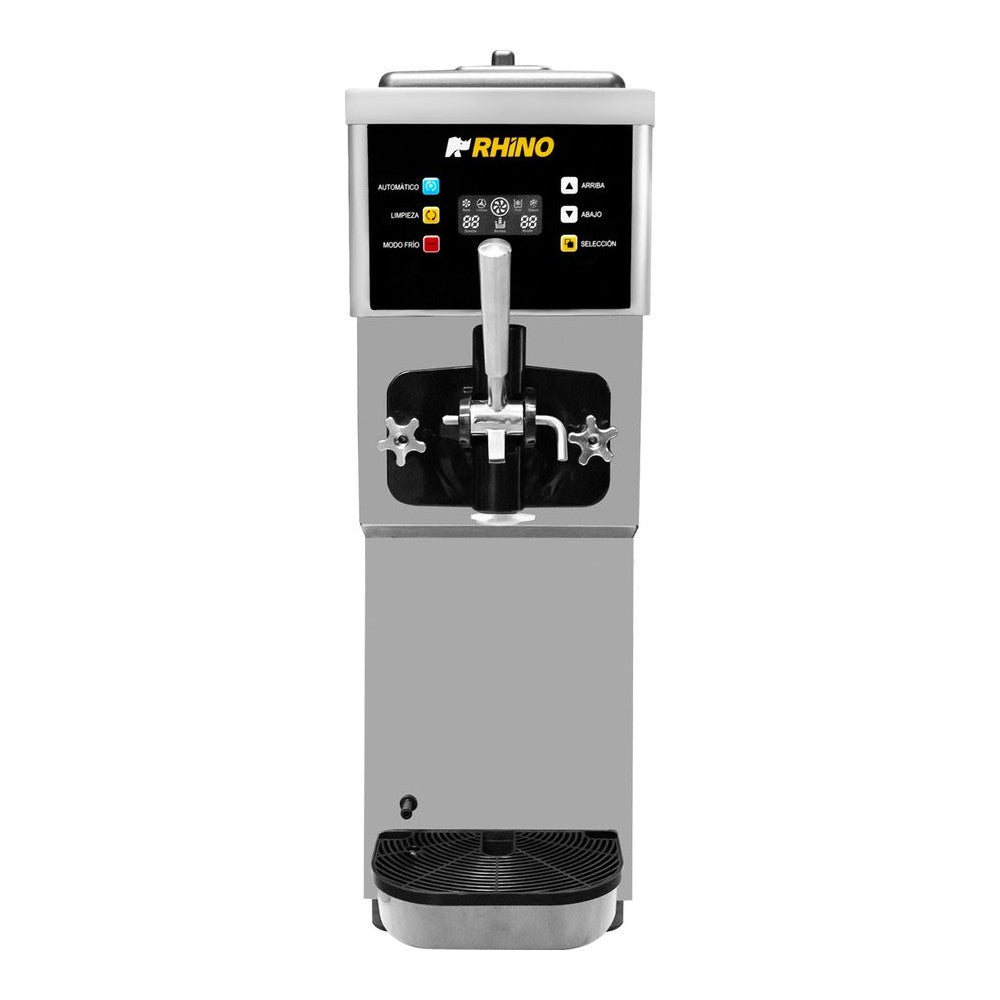 MÁQUINA DE HELADO RHINO HELA-10 | Máquina de Helado Suave para Mostrador | Producción 10 L/h | Depósito 6 L | Gabinete de Acero Inoxidable | Cafetería Heladería Eventos