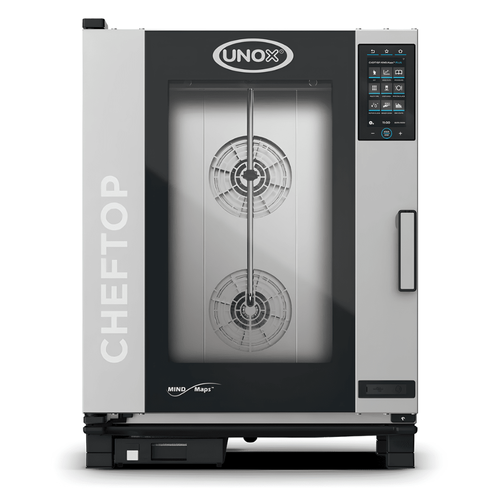 HORNO UNOX XEVC-1011-GPRM-MS | Horno Combinado | Gas | Acero Inoxidable | Comedor Industrial Cafeteria Cortes | Horno Combinado Combi de Convección y Vapor Programable Acero Inoxidable Restaurante Hotel Cocina Industrial Banquetes Panadería