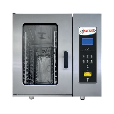 HORNO SAN SON HSC-U | Horno Combinado | Gas | Acero Inoxidable | Restaurantes Confitería Industriales HornoHumedad Cocción Gas Hotel Restaurante Comedor IndustrialComercial Pasteleria Reposteria Masa Carnes CortesPanelVidrio Refractario Cocina Alimento Gourmet Comida 