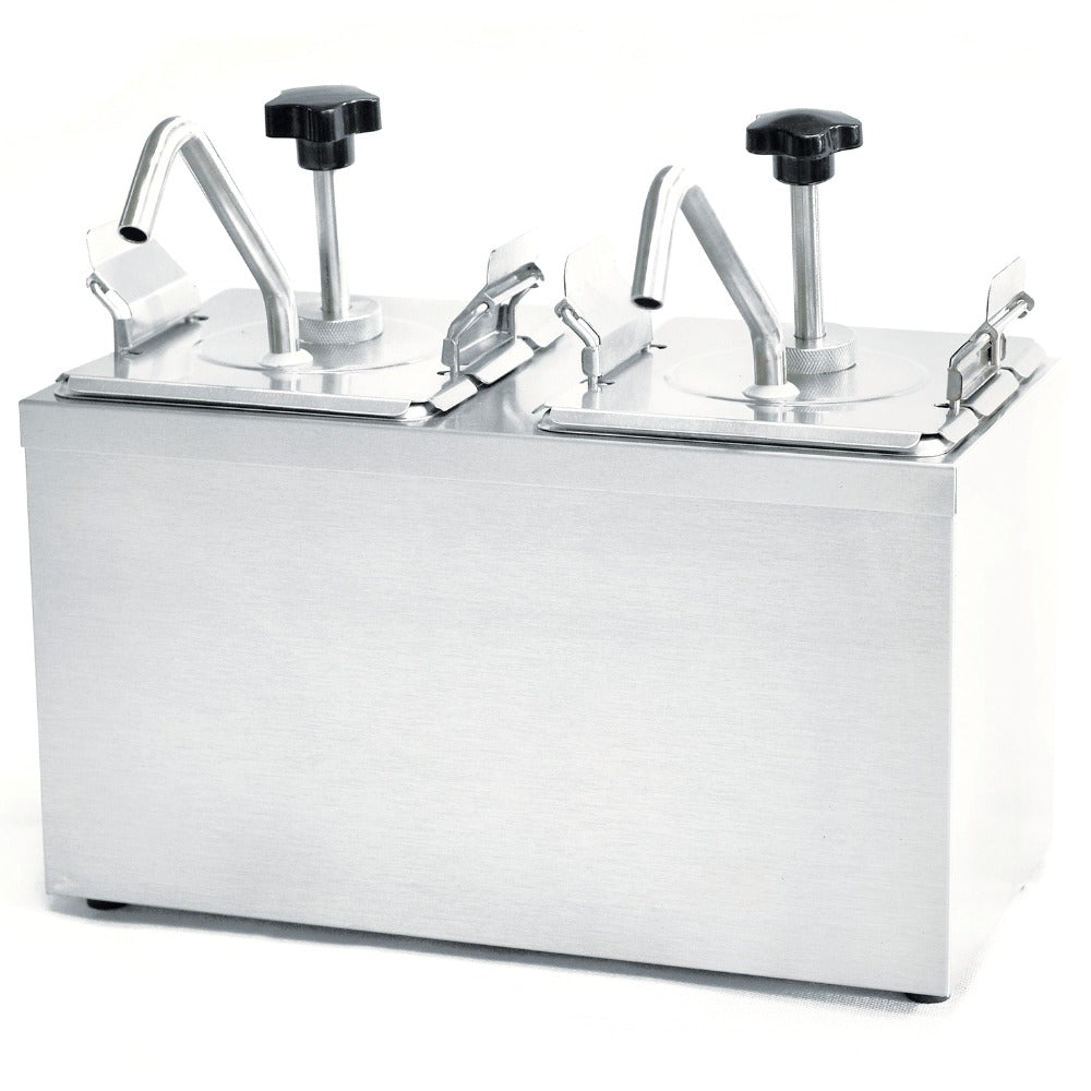 Dispensador de Condimentos Migsa JZF-2, comedores restaurantes bares, en acero inoxidable.
