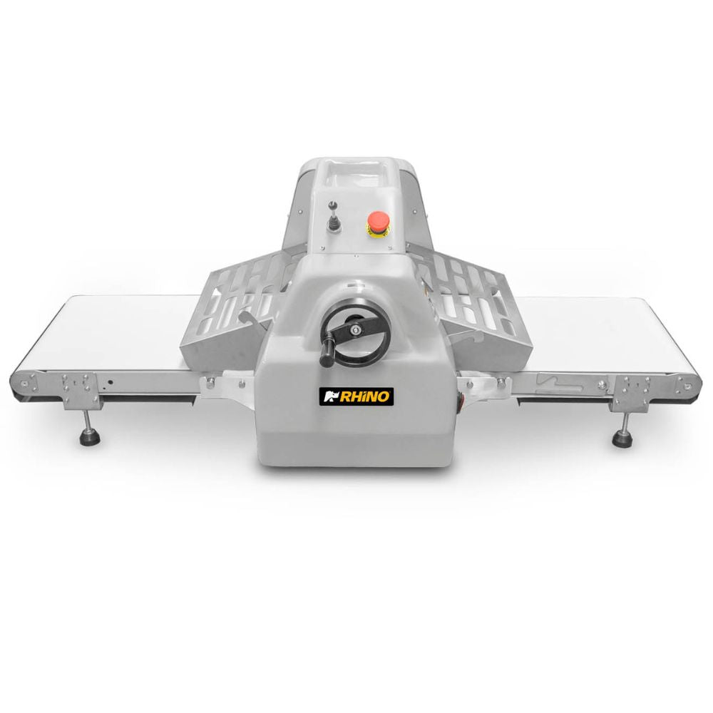LAMINADORA RHINO LAMBA-169M | Laminadora de Piso con Bandas Reversibles | Ancho de Banda: 37 cm | Pizzería Panadería Restaurante | Laminadora de Masa para Pizza Pasta Hojaldre Estiradora Extendedora Comercial Industrial Acero Inoxidable Pizzería Panadería Pastelería Restaurante Negocio