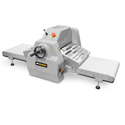 LAMINADORA RHINO LAMBA-169M | Laminadora de Piso con Bandas Reversibles | Ancho de Banda: 37 cm | Pizzería Panadería Restaurante Masas Pizzas Laminadora Pizza Pasta Hojaldre Maquina Estirar Extender Ampliar Masa Pizzeria Artesanal Hacer Masa Alargar Alargadora Estirar Masa Restaurante Negocio 