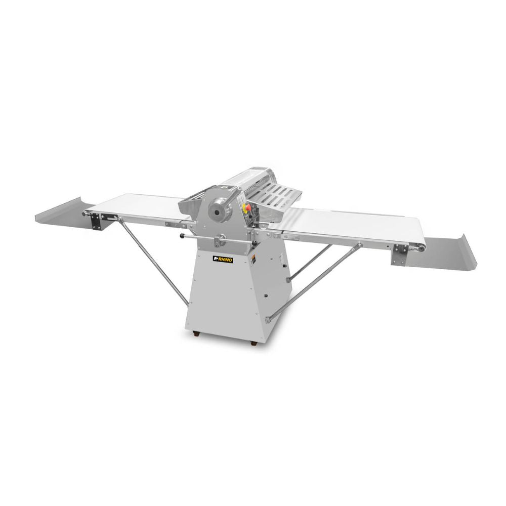 LAMINADORA RHINO LAMBA-274P | Laminadora de Piso con Bandas Reversibles | Ancho de Banda: 50 cm | Pizzería Panadería Restaurante | Laminadora de Masa para Pizza Pasta Hojaldre Estiradora Extendedora Comercial Industrial Acero Inoxidable Pizzería Panadería Pastelería Restaurante Negocio