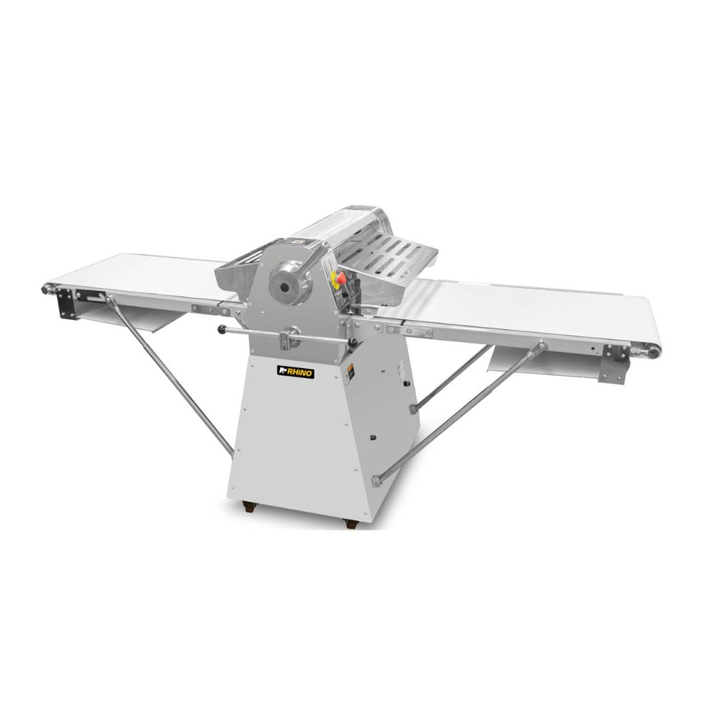 LAMINADORA RHINO LAMBA-274P | Laminadora de Piso con Bandas Reversibles | Ancho de Banda: 50 cm | Pizzería Panadería Restaurante | Laminadora de Masa para Pizza Pasta Hojaldre Estiradora Extendedora Comercial Industrial Acero Inoxidable Pizzería Panadería Pastelería Restaurante Negocio