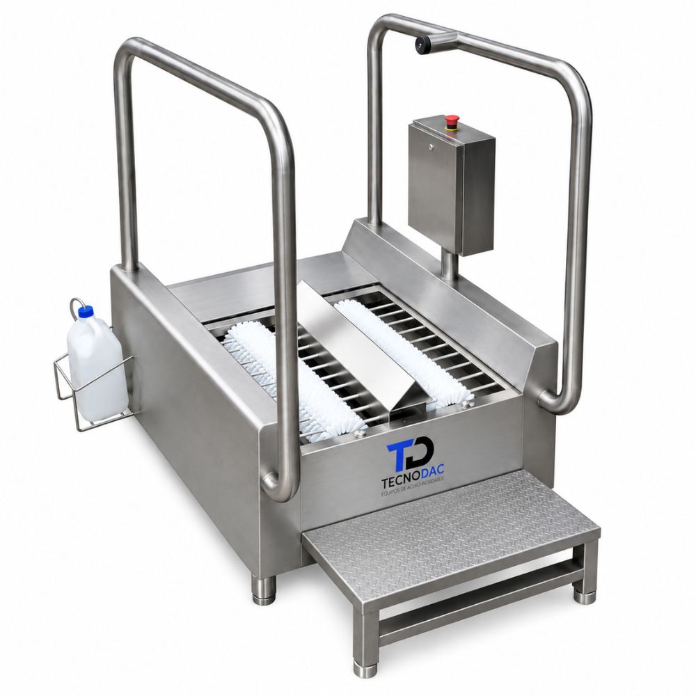 LAVABOTAS TECNODAC LBC-4 | Lavabotas Motorizado con Paso Continuo | 8 Personas/min aprox | Lavado Empresas Grandes
