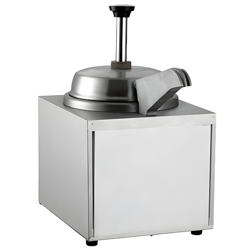 Despachador de Queso para Nachos Migsa LFZ-04B, foco piloto indicador de encendido, en acero inoxidable.