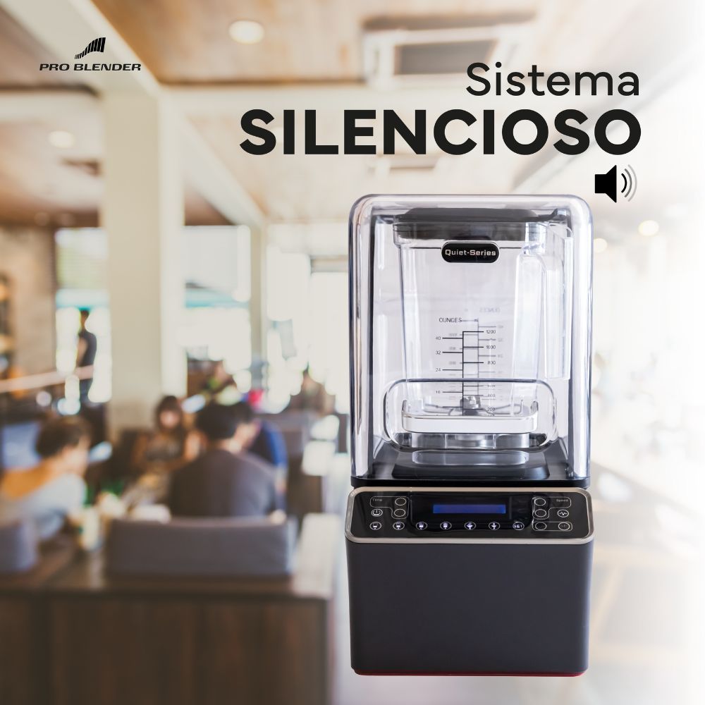 Licuadora Silenciosa | con Capelo | 6 Programas Preestablecidos | Cafeterías Bares Hoteles Restaurantes Cocina Industrial Restaurante Banquetes Bar Cafetería para Moler Triturar Licuar Puré LICUADORA BALI EQUIPMENT PRO BLENDER E8 QUIET PRO Automatica