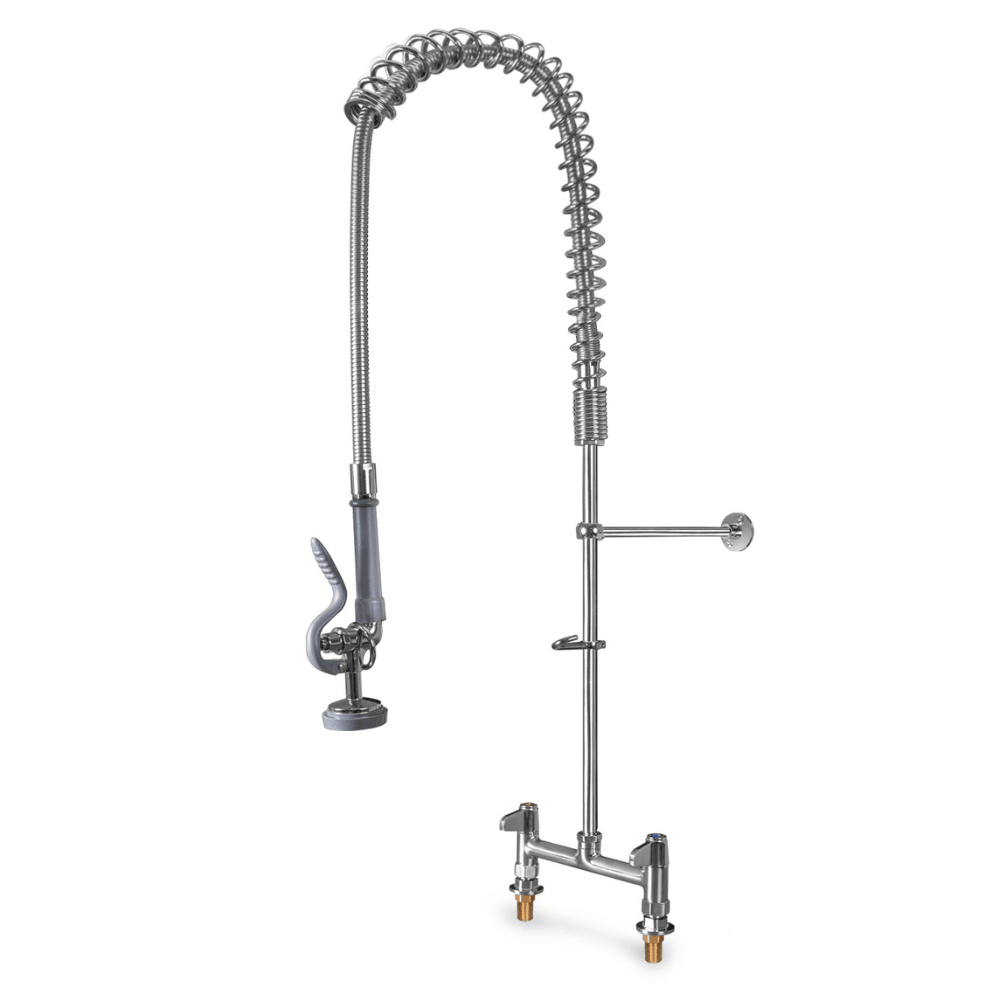 MANGUERA PRELAVADO RHINO MAPREC-M2S | Manguera Prelavado a Cubierta | Lavado de Trastes Platos | Grifería Industrial Llave de Prelavado Mezcladora Cuello de Ganso Manguera Acero Inoxidable Cocina Industrial Restaurante Tarja Fregadero Hotel Cafetería