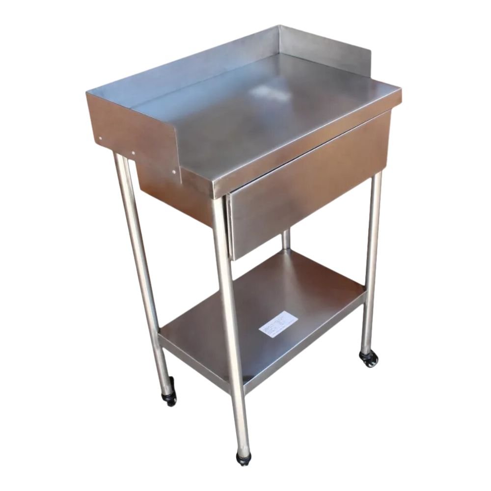 MESA MINDEJAL MLM1530973822 | Mesa Pasteur | Frente 60 cm | Cajon | Acero Inoxidable | Cocina Industrial Restaurante Bar Superficie Amplia Ergonómica Resistente Multifuncional Ajustable Duradera Espacio de Almacenamiento Modular Compacta Estable Fácil de Limpiar Diseño Industrial Personalizable Versátil Antideslizante