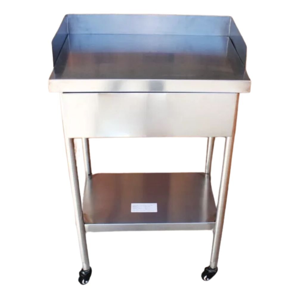 MESA MINDEJAL MLM1530973822 | Mesa Pasteur | Frente 60 cm | Cajon | Acero Inoxidable | Cocina Industrial Restaurante Bar Superficie Amplia Ergonómica Resistente Multifuncional Ajustable Duradera Espacio de Almacenamiento Modular Compacta Estable Fácil de Limpiar Diseño Industrial Personalizable Versátil Antideslizante