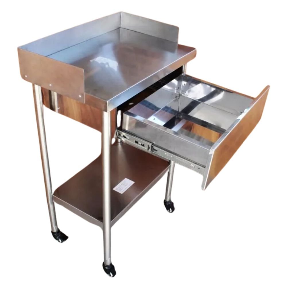 MESA MINDEJAL MLM1530973822 | Mesa Pasteur | Frente 60 cm | Cajon | Acero Inoxidable | Cocina Industrial Restaurante Bar Superficie Amplia Ergonómica Resistente Multifuncional Ajustable Duradera Espacio de Almacenamiento Modular Compacta Estable Fácil de Limpiar Diseño Industrial Personalizable Versátil Antideslizante