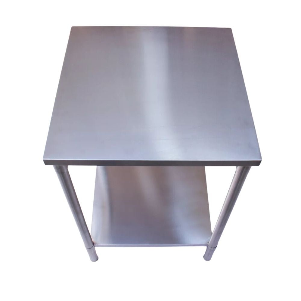 MESA MINDEJAL MLM1907748269 | Mesa de trabajo en Isla | Frente 60 cm | Acero Inoxidable | Cocina Industrial Restaurante Bar Superficie Amplia Ergonómica Resistente Multifuncional Ajustable Duradera Espacio de Almacenamiento Modular Compacta Estable Fácil de Limpiar Diseño Industrial Personalizable Versátil Antideslizante