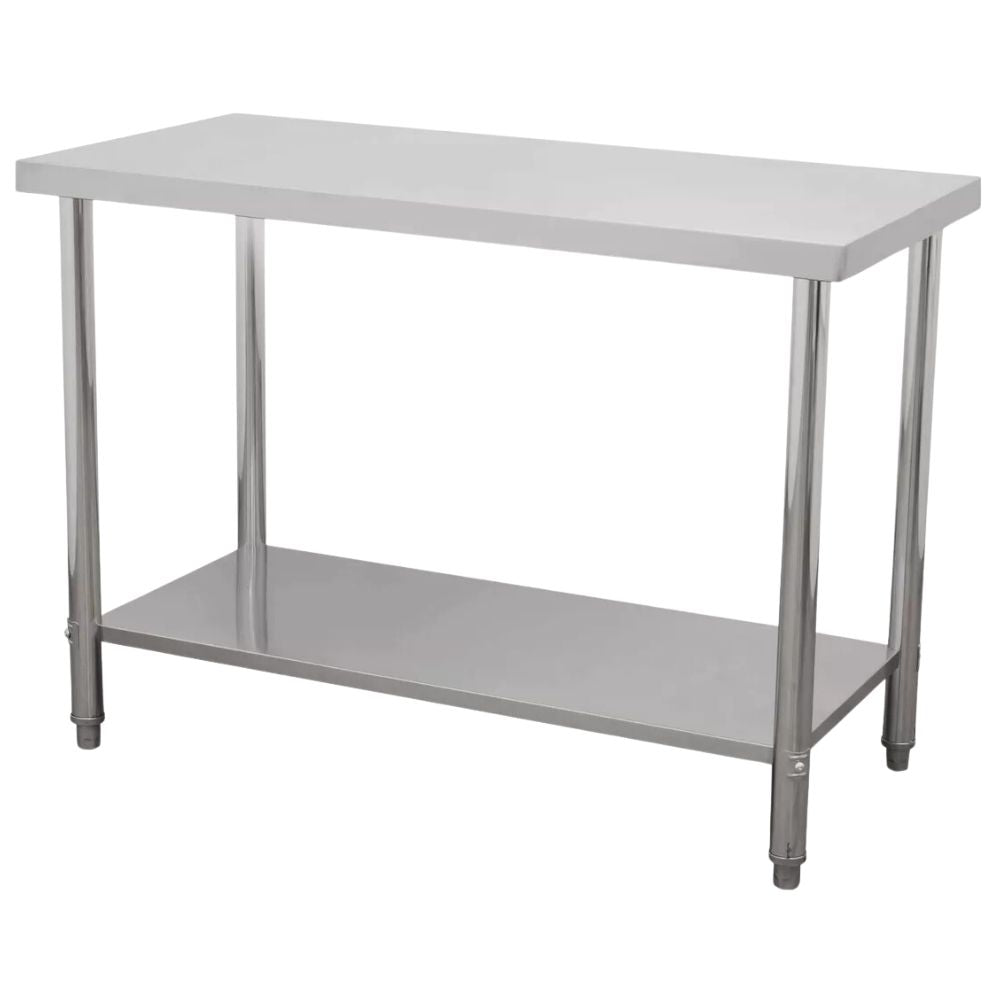 MESA MINDEJAL MLM1907759325 | Mesa de Trabajo | Frente 120 cm | Acero Inoxidable | MDF | Cocina Industrial Restaurante Bar Superficie Amplia Ergonómica Resistente Multifuncional Ajustable Duradera Espacio de Almacenamiento Modular Compacta Estable Fácil de Limpiar Diseño Industrial Personalizable Versátil Antideslizante