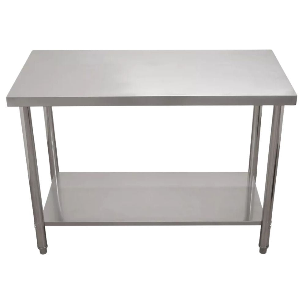 MESA MINDEJAL MLM1907759325 | Mesa de Trabajo | Frente 120 cm | Acero Inoxidable | MDF | Cocina Industrial Restaurante Bar Superficie Amplia Ergonómica Resistente Multifuncional Ajustable Duradera Espacio de Almacenamiento Modular Compacta Estable Fácil de Limpiar Diseño Industrial Personalizable Versátil Antideslizante