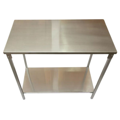 MESA MINDEJAL MLM2328201914 | Mesa de Trabajo | Frente 95 cm | Acero Inoxidable |  Cocina Industrial Restaurante Bar Superficie Amplia Ergonómica Resistente Multifuncional Ajustable Duradera Espacio de Almacenamiento Modular Compacta Estable Fácil de Limpiar Diseño Industrial Personalizable Versátil Antideslizante