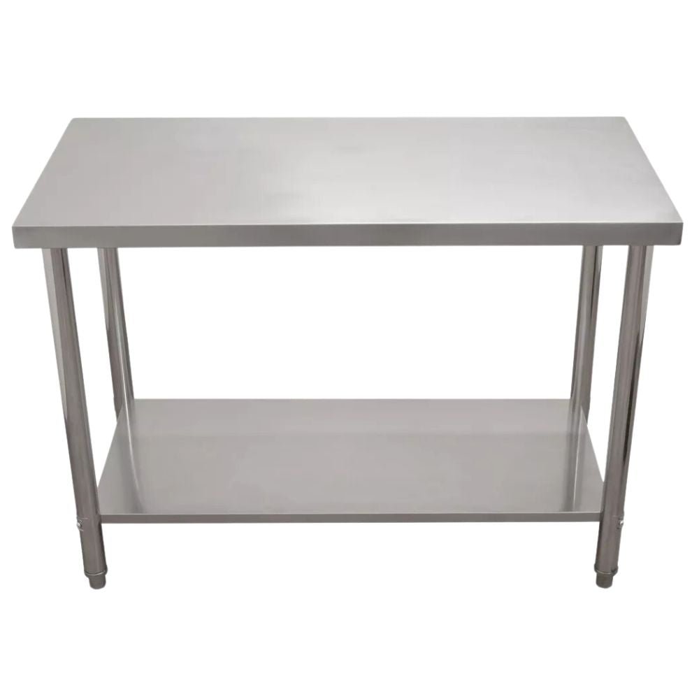 MESA MINDEJAL MLM2893474890 | Mesa de Trabajo | Frente 120 cm | Acero Inoxidable | Cocina Industrial Bar Superficie Amplia Ergonómica Resistente Multifuncional Ajustable Duradera Espacio de Almacenamiento Modular Compacta Estable Fácil de Limpiar Diseño Industrial Personalizable Versátil Antideslizante