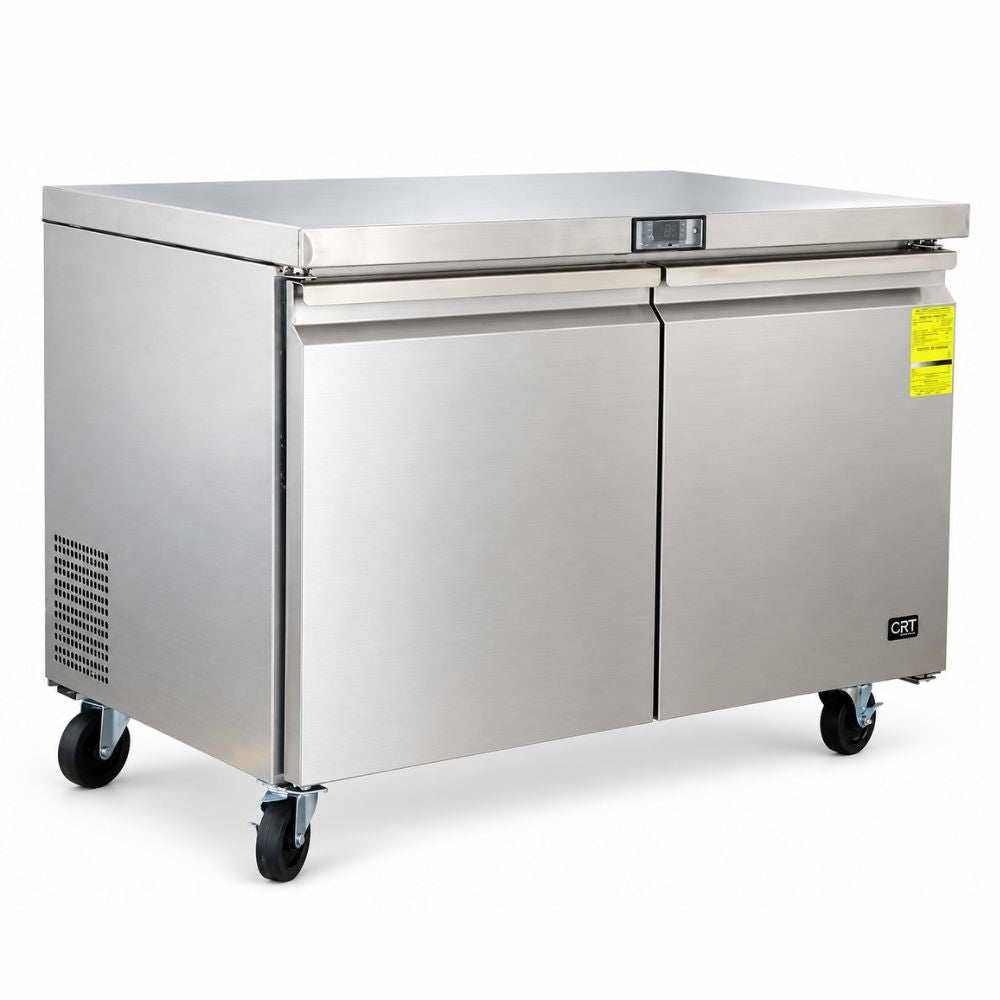 MESA REFRIGERADA CRT 200-001-017 MRCB482 | Mesa Refrigerada | 12 Pies Cúbicos | 2 Puertas Sólidas | Acero Inoxidable | Panaderías Pizzerias Establecimientos de Comida