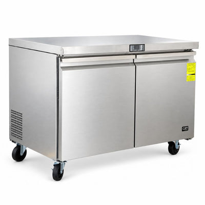 MESA REFRIGERADA CRT 200-001-017 MRCB482 | Mesa Refrigerada | 12 Pies Cúbicos | 2 Puertas Sólidas | Acero Inoxidable | Panaderías Pizzerias Establecimientos de Comida