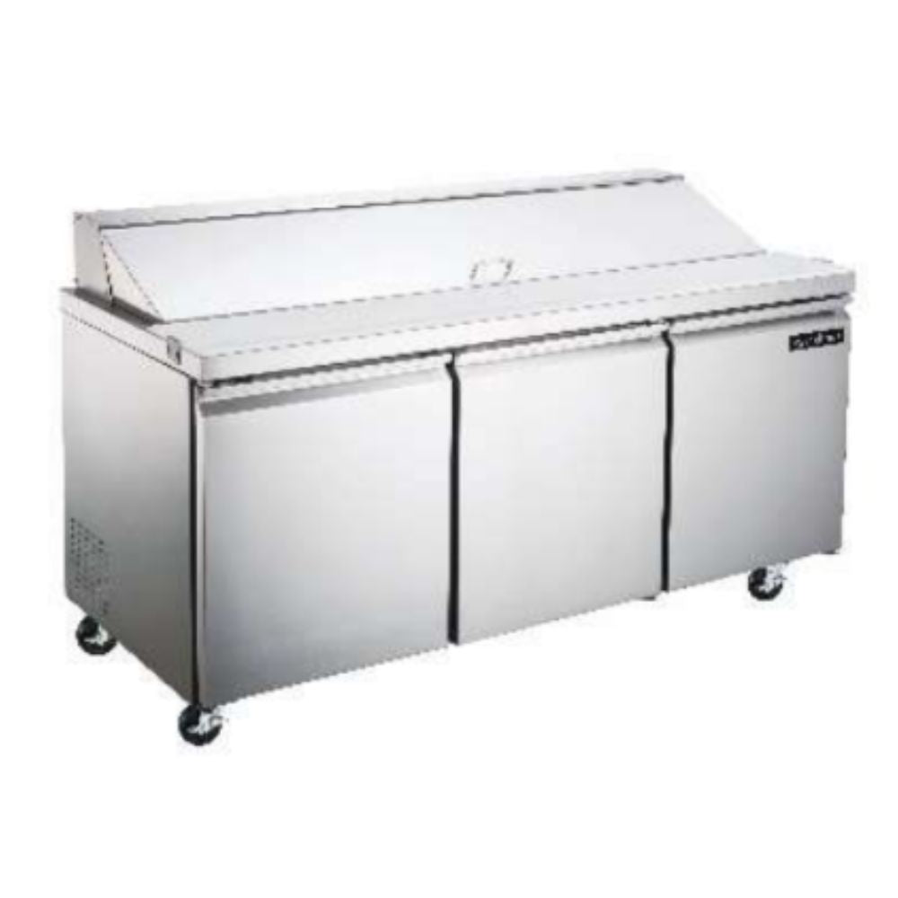 MESA REFRIGERADA ICEHAUS ME-3P-SS-01 | Mesa Refrigerada para Ensaladas | 19 Pies Cúbicos | 3 Puertas Solidas | Acero Inoxidable | Cocina Industrial Restaurante Bar Restaurante Cafeteria Guarniciones Comedores Industriales Cocinas Industriales Panaderia Carniceria Preparación Sushi Postres Ensaladas Baguettes 