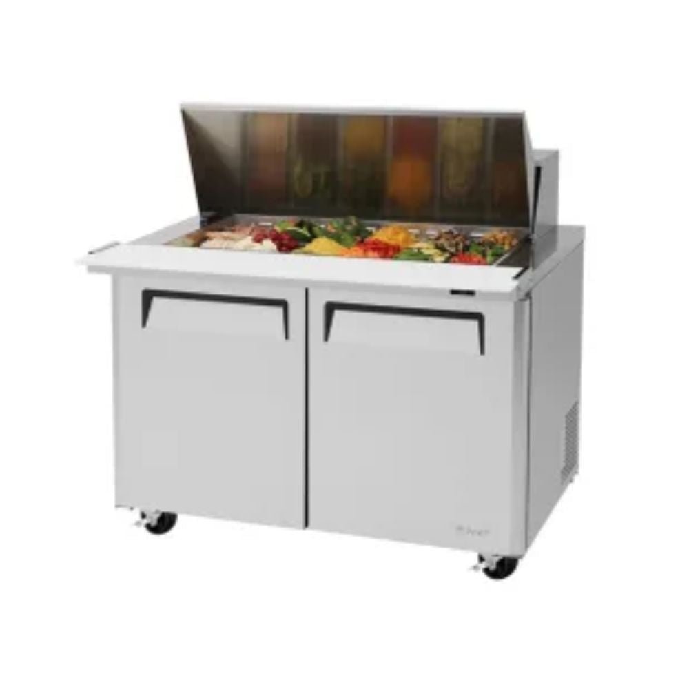 MESA REFRIGERADA TURBO AIR MST4818N | Mesa Refrigerada de Preparacion | 18 Pies Cúbicos | 2 Puertas Sólidas | Acero Inoxidable | Bar Restaurante Cafetería Bar Restaurante Cafeteria Guarniciones Comedores Industriales Cocinas Industriales Panaderia Carniceria Preparación Sushi Postres Ensaladas Baguettes